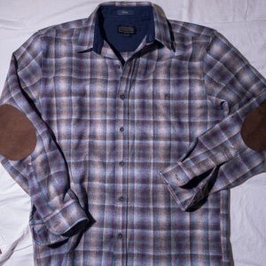 Pendleton Elbow-Patch Trail Shirt taupe/blue ombre